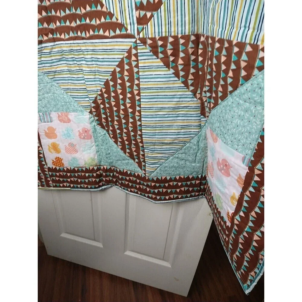 New Handmade Ducks Unisex Pinwheel Baby Blanket. 38.5
